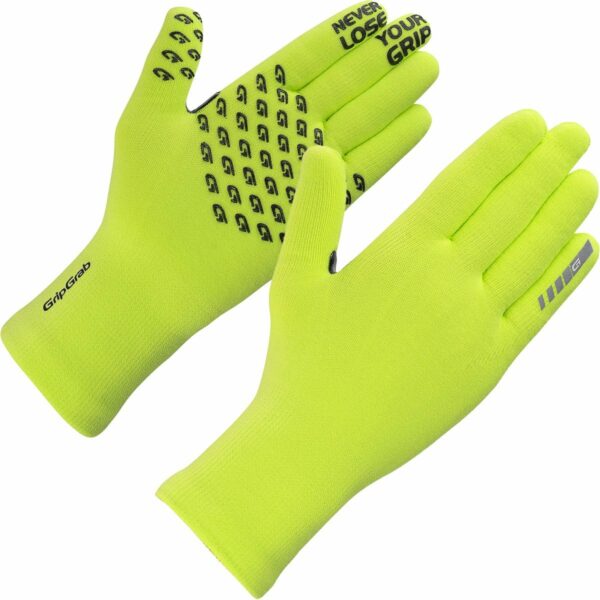 GripGrab Waterproof Knitted Thermal Glove Yellow Hi-Vis XS/S - Afbeelding 2