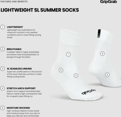 GripGrab Lightweight SL Sock Black M - Afbeelding 2