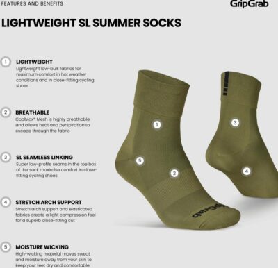 GripGrab Lightweight SL Sock Navy Blue M - Afbeelding 2