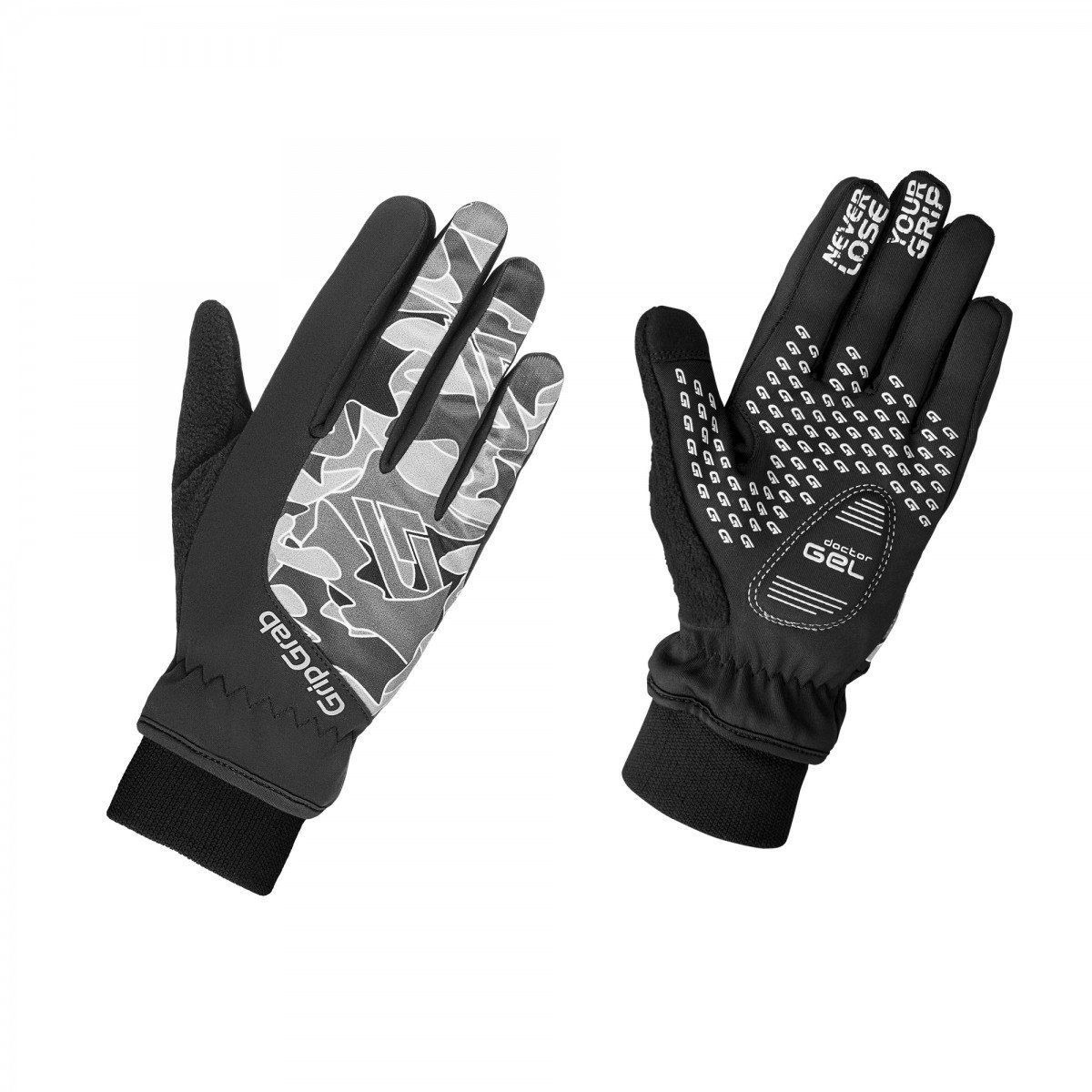 Rebel Youngster Windproof Winter Glove Black/Grey M (6) - Afbeelding 3