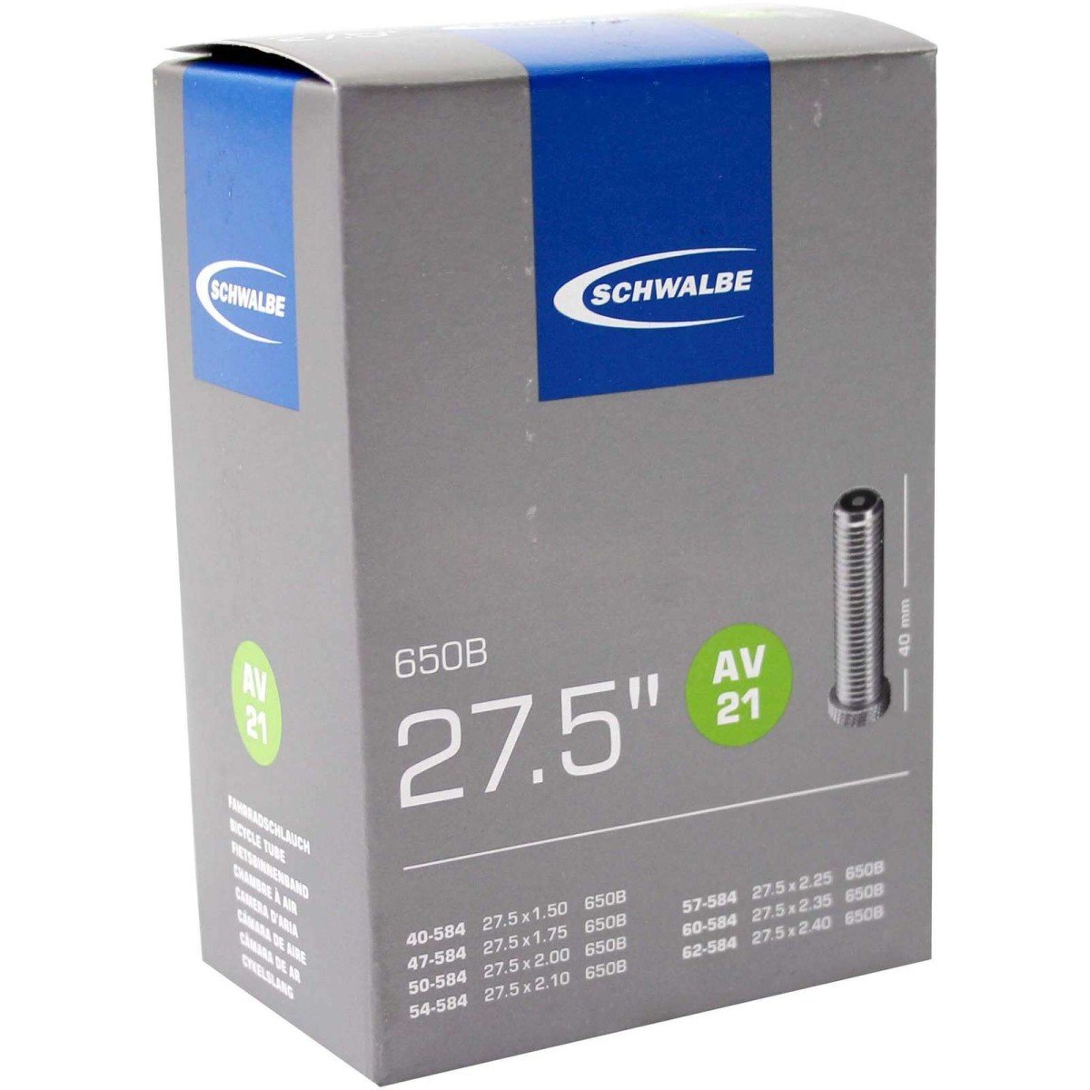 Bib 27.5x1.50-2.40 schrader 40mm 650b schwalbe 40/