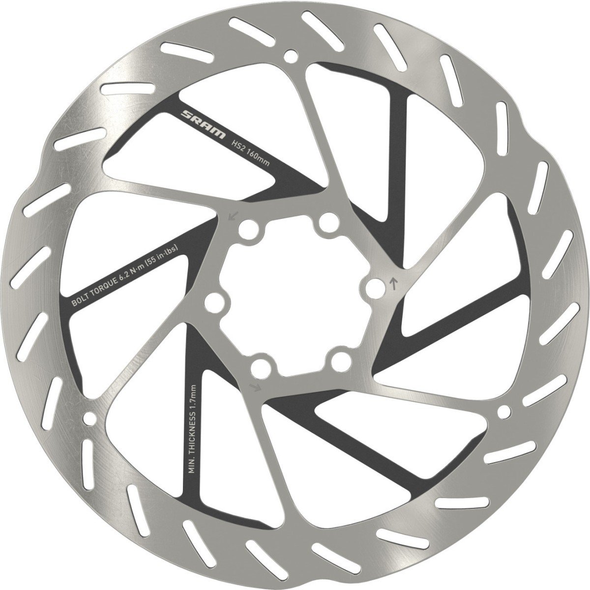 Sram remschijf hs2 160mm centerlock - Afbeelding 2
